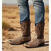 voordelige Cowboy &amp; Western Boots-Voor heren Laarzen Cowboy westernlaarzen Alledaagse kleding Afspraakje PU Zilver Goud Herfst Winter