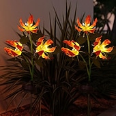 baratos Luzes de chão-1 pacote de luzes de jardim de LED movidas a energia solar para uso externo, gramado e para lâmpada de estaca de pátio com caixa de plástico resistente às intempéries, proporcionando iluminação ambiente