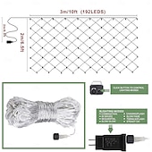 economico Strisce LED-Set di luci a rete collegabili 3 in 1 per interni ed esterni, luci decorative per Natale, Capodanno, matrimonio, atmosfera festiva, telecomando a 13 tasti, tensione di sicurezza 31 V, 1,5 * 1,5 m - 96