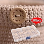 preiswerte Kunst, Handwerk und Nähen-140 Stück Nähknöpfe aus Holz, gemischtes Knopfset in mehreren Größen mit 2-Loch-Design, dekorative und funktionale Knöpfe für Kleidung, Kunsthandwerk und DIY-Projekte