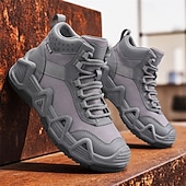 baratos Botas de caminhada-calçados esportivos masculinos bege de cano alto - botas táticas de caminhada duráveis para aventuras ao ar livre