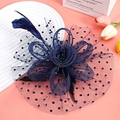billige Fascinatorer-fascinators Tyll Fedora Bryllup Te Fest Hesteløp cocktail Elegant Årgang Enkel Med Fjær Hodeplagg Hodeplagg
