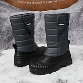 abordables Botas de invierno y nieve-Botas de nieve impermeables marrones para hombre: aislantes y duraderas, perfectas para deportes de invierno, raquetas de nieve y aventuras al aire libre.