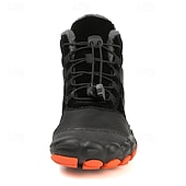 billiga Vinter- och snöstövlar-Orange och bruna vattentäta vandringskängor för män med pälsfoder – slitstarka och snygga skor för julens utomhusäventyr och vintervandringar