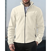 billige Basic gensere-Herre Genser Fleecegenser Genser med full glidelås Aprikos Svart Lilla Oransje lysegrå Opprett krage عادي Ta igjen glidelåsen Lomme Sport &amp; Utendørs Daglig Ferie Polyester Gatemote Grunnleggende