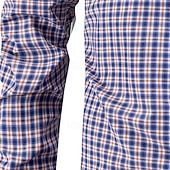 cheap Men's Dress Shirts-Men's Shirt Dress Shirt Button Up Shirt Plaid Wedding Daily Blue Sky Blue Dark Blue Long Sleeve Turndown Spring Fall Clothing Apparel Front Pocket