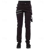 cheap Women's Cargo Pants-Women's Skinny Chinos Fashion Streetwear Casual Full Length High Waist Plain Pocket Comfy Soft Comfortable Inelastic Outdoor Street Army Green Black Red Spring Fall Winter Regular Fit