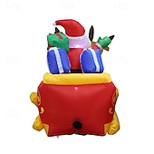 クリスマス 2匹のトナカイがサンタクロースを引っ張る LED ライト付き インフレータブルエアモデル 屋内と屋外の中庭、リビングルーム、芝生、フェスティバル、パーティーの装飾ライト 長さ 2.2m 幅 1.1m 高さ 1.3m お買い得  屋外のクリスマスライト-クリスマス 2匹のトナカイがサンタクロースを引っ張る LED ライト付き インフレータブルエアモデル 屋内と屋外の中庭、リビングルーム、芝生、フェスティバル、パーティーの装飾ライト 長さ 2.2m 幅 1.1m 高さ 1.3m