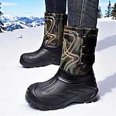 economico Stivali invernali e neve-stivali da neve invernali impermeabili e isolanti da uomo con suola antiscivolo, caldi stivali mimetici da esterno per escursioni e sci con tempo freddo