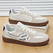 abordables Baskets-Homme Chaussures Décontractées Marche Occasionnel Daim Toile Confortable Antidérapant Respirant Mocassin Rouge Bleu Beige
