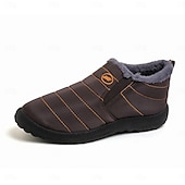 Svarta herrslip-on vinterstövlar med fleecefoder – varma och mysiga skor för kallt väder och utomhusaktiviteter billiga Vinter- och snöstövlar-Svarta herrslip-on vinterstövlar med fleecefoder – varma och mysiga skor för kallt väder och utomhusaktiviteter