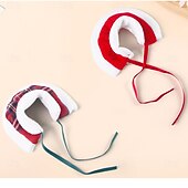 abordables Disfraz para Mascotas-Lindo conjunto navideño para mini mascotas: capa blanca con ribete de piel y mangas a cuadros. &amp;Accesorio de estrella para hámsteres &amp;animales pequeños