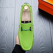 ieftine Loafers casual-Bărbați Mocasini &amp; Balerini Retro Mărime Plus Size Plimbare Casual Zilnic PU piele Comfortabil Cizme înalte Loafer Galben Roz Mov Deschis
