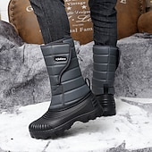 abordables Botas de invierno y nieve-Botas de nieve impermeables marrones para hombre: aislantes y duraderas, perfectas para deportes de invierno, raquetas de nieve y aventuras al aire libre.