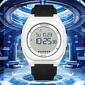 billige Digitale klokker-SANDA gave kvinner menn digital klokke stor skive utendørs sports mote lysende kalender dato vanntett silikon klokke