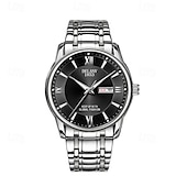 abordables Montres à quartz-La nouvelle montre pour hommes au cadran romain Deblve à la mode et tendance avec bracelet en alliage calendrier lumineux et affichage du jour. C'est un choix idéal pour une vie simple décontractée