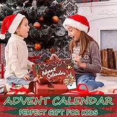billiga Adventskalender-Jul adventskalender byggklossar för barn julnedräkning present, överraskningsleksak presentask för pojkar flickor ålder 6-12, 6-i-1 jultomten, julgran, tåg &amp;husbyggset, julklapp för barn från 6 år