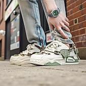 billige Uformelle joggesko-herresneakers med kraftig såle i kamuflasje, trendy løpesko med snøring til streetwear, komfortable, avslappede sportssko for daglig bruk &amp;sport