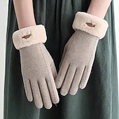 abordables Luvas-Women's 1 Pair Fingertips / Winter Gloves Streetwear / Outdoor Gloves - Solid Colored Full Finger
