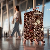 baratos Desgaste em casa e chinelos em casa-Capa protetora elástica para mala de viagem com estampa artística.