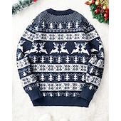 abordables Pull col rond-Homme Pull de Noël Pull de Noël moche Chandails de Noël pull de Noël Pull Côtelé Tricoter Hauts Réguliers Tricoté Chaque Col ras du cou Mode Basique Noël Vacances Vêtement Tenue Automne Hiver Rouge
