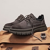 economico Scarpe Casual con Lacci-scarpe da ginnastica casual da uomo in similpelle color cuoio – design alla moda con lacci e suola in gomma resistente, perfette per l'abbigliamento casual e le uscite quotidiane