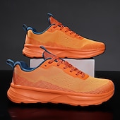 economico Sneakers Casual-scarpe da ginnastica arancioni da uomo con tomaia in mesh: calzature traspiranti e comode per sport all'aria aperta e abbigliamento casual