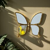 Недорогие Скульптуры-1 шт. - легкая роскошная ретро-состаренная бабочка в форме зеркала, декоративная подвесная деталь, подходит для украшения дома и в качестве реквизита для фотографий на заднем плане стены гостиной.