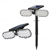 cheap Ground Lights-Solar Lights Outdoor PIR Motion 1 Pack, Solar Floodlight, Stay On or Motion Sensor Mode, Dusk to Dawn Security Light, Landscape Spotlights for Garage Fence Driveway Solar Powered
