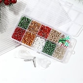 baratos kit de fazer miçangas-Contas de natal para fazer joias, pingentes de contas de argila para fazer pulseiras e colares, artesanato faça você mesmo, kit de contas de vidro para festas, acessórios de joias artesanais, presente