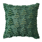 levne Vánoční povlečení-Vánoční povlaky na polštáře s ozdobou na stromeček, měkké plyšové povlaky na polštáře z umělé kožešiny, povlaky na polštáře na vánoční stromeček na svátky, zimní domy, pohovky, postele, verandy,