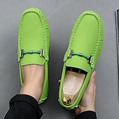 ieftine Loafers casual-Bărbați Mocasini &amp; Balerini Retro Mărime Plus Size Plimbare Casual Zilnic PU piele Comfortabil Cizme înalte Loafer Galben Roz Mov Deschis