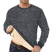 ieftine Hanorac din lână-Bărbați Jacquard Hanorca Hanorac din lână Hanorac cu căptușeală din fleece Roșu Vin Albastru denim Negru Bleumarin Gri Stil Nautic Simplu Texturat Sporturi &amp; Exterior Casual Zilnic Șic Stradă Misto