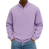 baratos Suéteres básicos-Homens Moletom Moletom com zíper Azul Preto Branco Verde Tropa Azul Marinha Meio Zíper Tecido Imprimir Diário Feriado Para Noite Poliéster Roupa de rua Casual Outono Inverno Roupa Moletons Moletons