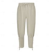 economico Fondi-Retrò Vintage Medievale 17° secolo Mascherata Pantaloni da pirata Cavaliere Vichingo Crociato Straniero Ranger Coulisse Tinta unica Costume Per uomo Costumi da pirata Fantasia Mascherata Festa / Sera