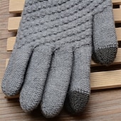 tanie Szaliki i rękawiczki męskie-Męskie 1 para Czubki palców Rękawiczki zimowe Dziane rękawiczki Rękawiczki bez palców Moda Nowoczesny Rękawiczki Keep Warm Dzierganie Kolorowy blok Jesień Czarny Biały Żółty Rumiany róż