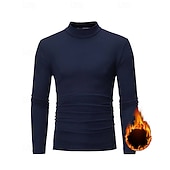 ieftine Tricouri și topuri de alergare-Bărbați Mată Topuri pulover Top din fleece cu strat de bază Lenjerie Termică Toamna iarna Manșon Lung Îmbrăcăminte Atletică Cald Sală de fitness Drumeție Alergat A face exerciţii fizice Yoga Negru
