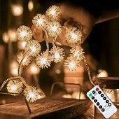 abordables Luces de cadena de fiesta-Luces de Cuerda Diente de León con Control Remoto 8 Modos 10m 80LED Lindas Luces de Hadas Blanco Cálido para Árbol Dormitorio Ambiente Festivo Decoración de Fiesta de Boda Cumpleaños