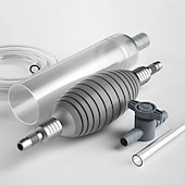 ieftine Produse de curatat-Aspirator manual pentru pietriș, 1,7/2,6 m, cu sifon profesional 3 în 1 pentru acvariu, cu supapă de debit reglabilă - schimbător de apă &amp;îndepărtare a resturilor, instrument de curățare a acvariului