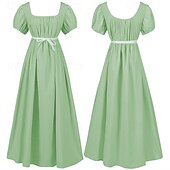 levne Šaty-Retro Středověké Renesanční Šaty Plesové Šaty inspirované Regency Maškarní kostým Dámské Královský předvečer Všech svatých Karneval Výkon Ren Faire Retro tematická párty Dospělé Šaty