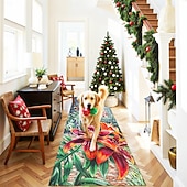 billiga Runner Mattor-Lilja Blomma Löpare Matta För Hall Kök Mjuk Halkfri Maskintvättbar Faux Kasmir Skog Natur Matta Röd Orange Blomdesign Entré Löpare Lily Delight av Dakota Daetwiler