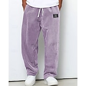 olcso Egyenes láb-Férfi Melegítőnadrágok Nadrág Kordbársony Nadrág Zsinór Zseb Rugalmas derék Sima Mokaszinok Szabadtéri sport Napi Divat Alkalmi Medence Sötétbarna Mikroelasztikus