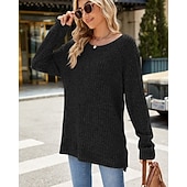 halpa Naisten Yksinkertaiset Paidat-Naisten Pusero Yhtenäinen väri Tyylikäs Vapaa-aika Pitkähihainen Tiukka pyöreä kaula-aukko Tavalliset topit Päivittäin Rypytetty Ruohonvihreä Musta Punastuvan vaaleanpunainen Viini Sininen Kevät