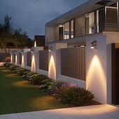 abordables Luces de paisaje-Luces solares para árboles, focos exteriores, apliques impermeables para exteriores, iluminación de patios y jardines, luces solares de atardecer, luces navideñas para el hogar, patio, garaje, césped