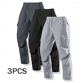 cheap Cargo-Men&#039;s Cargo Sweatpants Fleece Pants Joggers Trousers Casual Pants Drawstring Elastic Waist Multi-pack Solid Color Windproof Outdoor Full Length Outdoor Casual Daily Fashion Streetwear