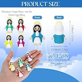  50/100 kleine Marienfiguren als Ostergeschenk, Mini-Marienfiguren in großen Mengen, winzige Statuen zum Befüllen von Ostereiern, mehrfarbige kleine Marienfiguren, Miniaturfiguren zum Verstecken