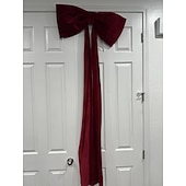 abordables Lazos &amp; Cintas-Lazos grandes de 1,8 m para árbol de Navidad, lazo grande de terciopelo rojo y blanco para adorno de árbol, repisa de ventana, repisa de pared, decoración de interiores, hogar, habitación, fiesta, San Valentín, Navidad.