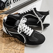 baratos Tênis Casuais-Tênis casual masculino amarelo e preto com design de malha respirável, calçado leve e antiderrapante para caminhadas ao ar livre, viagens e estilo cotidiano