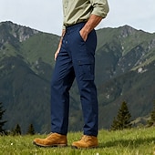 abordables Pantalons Cargo-Homme Pantalons Cargo Pantalons Multi-poches Taille élastique avec cordon de serrage Uni Portable Extérieur Quotidien Camping &amp; Randonnée Mode Classique Noir Vert Véronèse