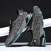 ieftine Adidași casual-Adidași sport albaștri pentru bărbați, din plasă, cu partea superioară respirabilă din tricot și talpă absorbantă de șocuri, pantofi sport ușori pentru sală, antrenament și purtare zilnică